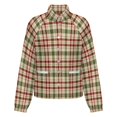 thumbnail image 5 of Jackets for Women Winter Coat Jackets Flannel Stand Collar Jacket(Christmas Red And Green Checkered Pattern with White Dots,Size:S-4XL), 5 of 7