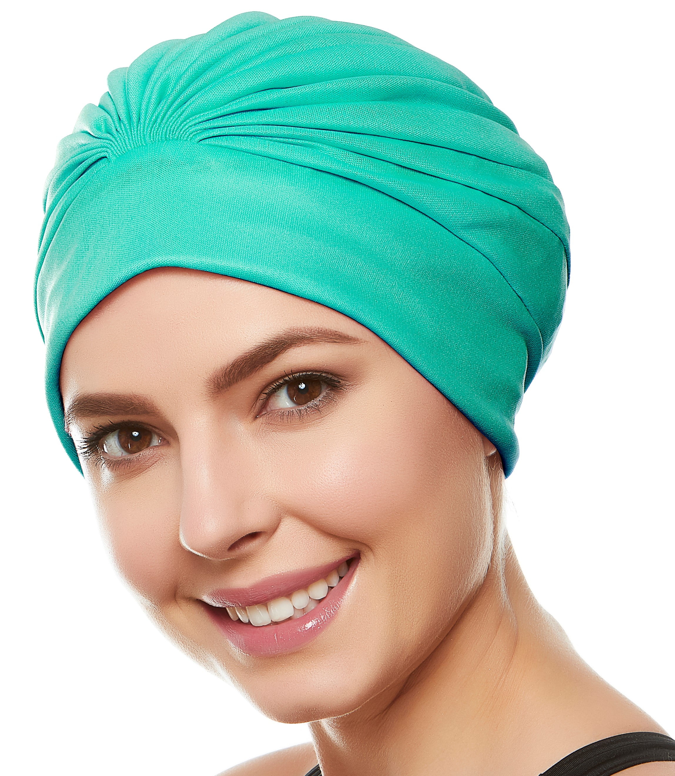 Beemo Women's Swim Bathing Cap Turban Polyester for Women Green