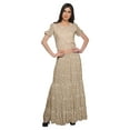 thumbnail image 1 of Moomaya Ensemble Haut Court et Jupe Évasée Robes Ethniques en Rayonne Imprimées pour Femmes, 1 of 6