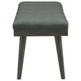 thumbnail image 3 of Button Tufted Fabric Accent Bench with Wooden Tapered Legs, Gray- Saltoro Sherpi, 3 of 5