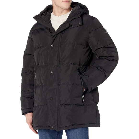 DKNY Parka Matelassée à Capuche pour Hommes Patrick, Noir, TTG