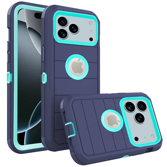 Asuwish Compatible with iPhone 17 Pro Max 6.9 inch Phone Case Hybrid Rugged Shockproof Hard Protective Drop Proof Full Body Heavy Duty Mobile Cell Cover for i Phone17 17P i17 17ProMax Women Men Blue