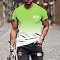 thumbnail image 2 of Dagegui Men's Big & Tall T-Shirt Summer Crew Neck Short Sleeve Tops Palm Tree Graphic Pullover Gradient Color Tee Beachwear Green XXXXXL, 2 of 5