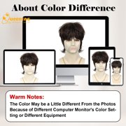 QUEENTAS 9.5 Inch Men Wig Short Brown Wig for Men Synthetic Hair Wigs for Daily Cosplay Halloween Wigs