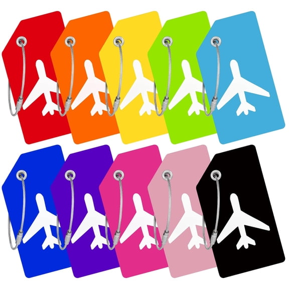 Luggage Tags, 10 Pcs Colourful Silicone Tags Identifiers for Luggage