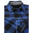 thumbnail image 5 of Demotime Men's Flannel Plaid Casual Button Down Shirt S Dark Blue Plaid, 5 of 6