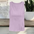 thumbnail image 4 of VBVC Women's Cotton Linen Crew Neck Tank Tops , Ladies' Loose Fit Casual Summer Basic Blouses , Soft Lightweight Sleeveless Tees For Women,Purple,S-2XL, 4 of 9