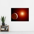 thumbnail image 2 of Illustration Concept Étoile Rouge NASA Espace Planètes Autour Extra Large TG Affiche Murale, 2 of 3