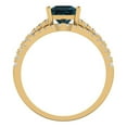 thumbnail image 4 of 3.36 ct Brilliant Princess Cut Natural London Blue Topaz 14k Yellow Gold Solitaire with Accents Engagement Bridal Wedding Ring Band Set size 4.5, 4 of 7