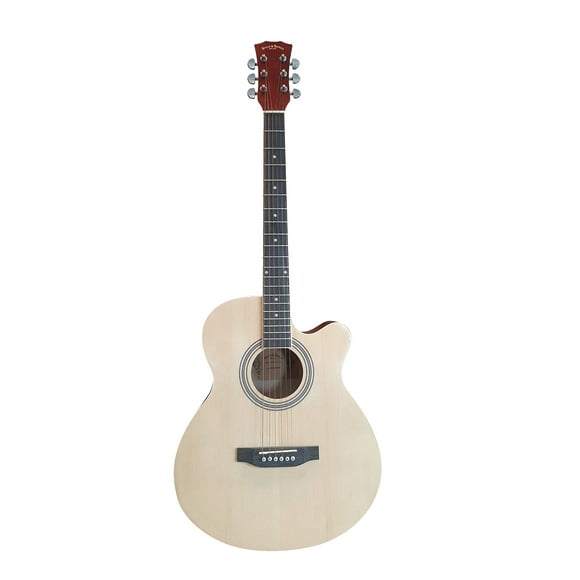 Spear & Shield Guitare Acoustique pour Débutants Adultes 40 Pouces Taille Réelle Naturel SPS377