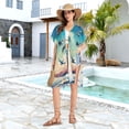 thumbnail image 5 of Beach Vacation Clothes Kimono Cardigan Loose Swimsuit Cover Up for Women Birds Fly in Fantastic Sky M, 5 of 6