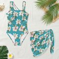 thumbnail image 5 of Jiueut Lily Print Girls One Piece Swimsuit with Mesh Cover Up Skirt 2Pcs Set Trendy Bathing Suit Kids Teens Swimwear Adjustable Strap, 5 of 7