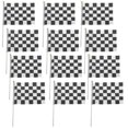 thumbnail image 1 of 4 X 12 Piezas En Y Negro A Cuadros Fórmula Bandera Ondeante De Mano, 1 of 8
