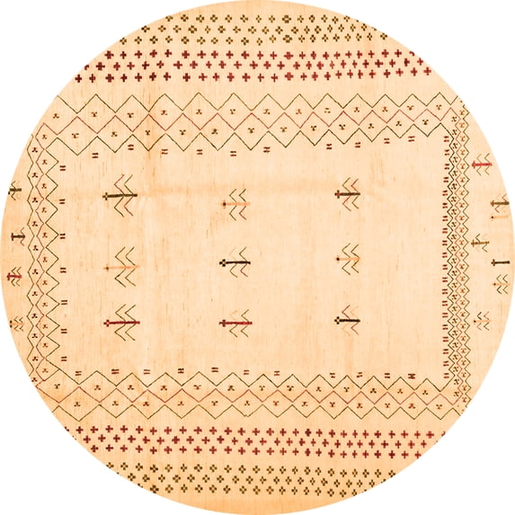 Ahgly Company Indoor Round Solid Orange Modern Area Rugs, 7' Round