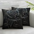 thumbnail image 3 of Orinice Rose Gothic Graphic Decorative Cushion Throw Pillow Cover for Home Couch Living Room Bed Sofa - High-Quality Short Plush Material, Zipper Closure, 1PC 24x24in, 3 of 5