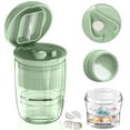 thumbnail image 1 of WJCA Multi-Function Pill Cutter with Dispenser & Cup, Splits and Crushes Vitamins Tablets, Stainless Steel Blade, Green, 1 of 7
