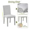 thumbnail image 4 of PORKISS Dining Table Set for 4, Solid Wood Dining Room Set with 1 Rectangular Table 4 Upholstered Chairs, Dinner Table with Padded Chairs for Home Kitchen, Gray, 4 of 11