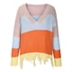 thumbnail image 4 of Suéteres Para Mujer Otoño Invierno Suéteres Recortados Suéter A Rayas Corto Cuello en V Empalme Suéter Recreativo Tejido de Manga Larga Tops Odeerbi ODB175381, 4 of 8