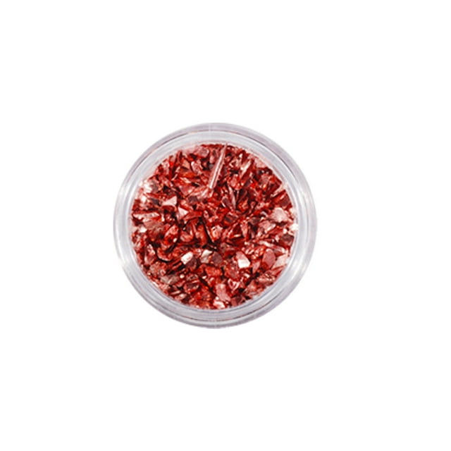 Qarigey Arte de uñas piedras de vidrio triturado brillo brillo puntas 3D decoración fragmento de cristal fabricación de joyas lago Arte de uñas oro rojo