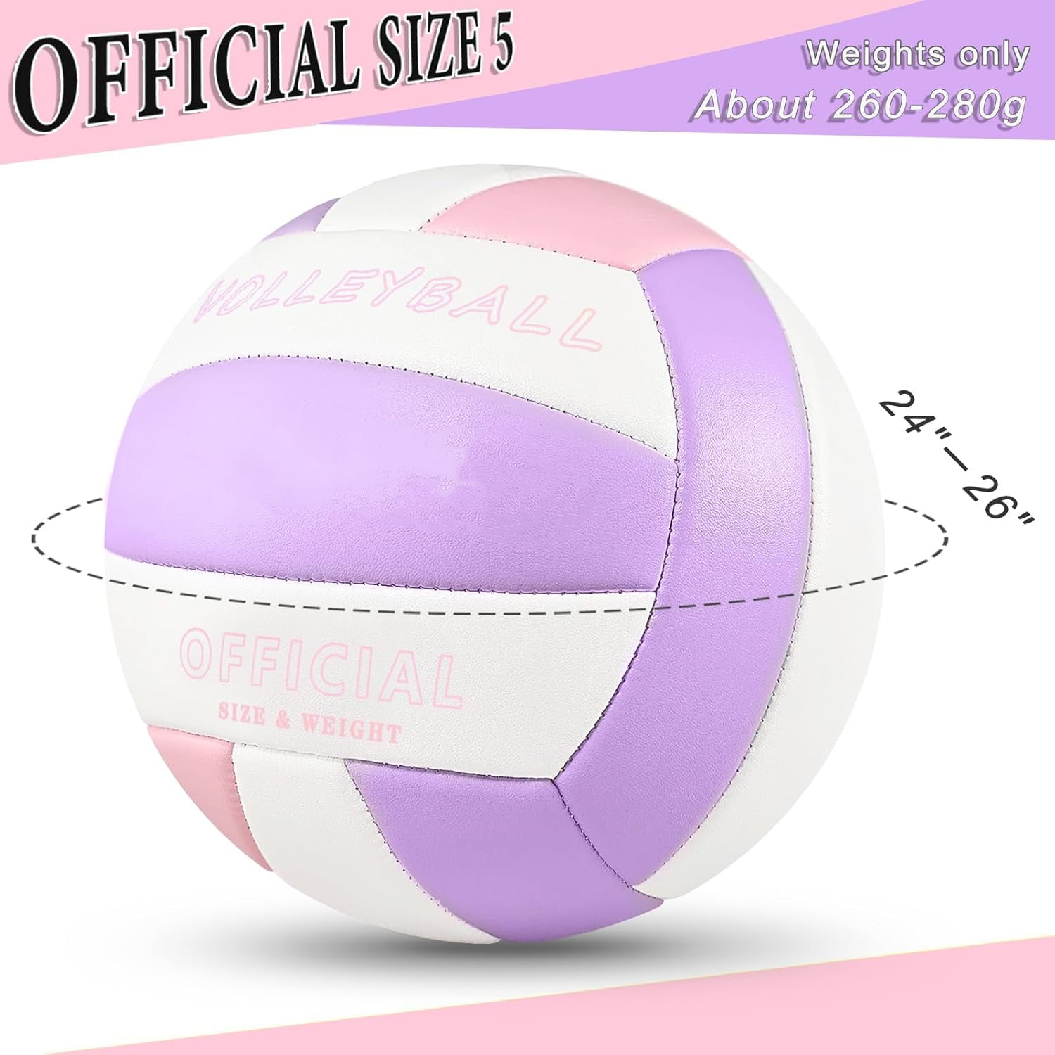 Soft Touch Volleyball Kit - PU Leather Volleyball for Outdoor Indoor Play Beach Game Gym Training Practice with Pump