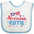 thumbnail image 3 of Inktastic 4th of July American Cutie Red and Blue Stars and Hearts Boys or Girls Baby Bib, 3 of 4