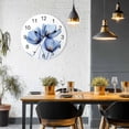 thumbnail image 4 of Wall Clock 14 Inch Modern Abstract Tulip Flower Round Silent Decorative Wall Clocks Battery Operated for Living Room Bedroom Kitchen Classroom Decor, Light Blue,Large, 4 of 7