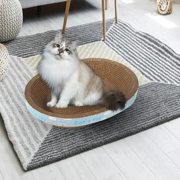 2pcs Cat Scratcher Cardboard Lounge Bed Corrugated Scratch Oval