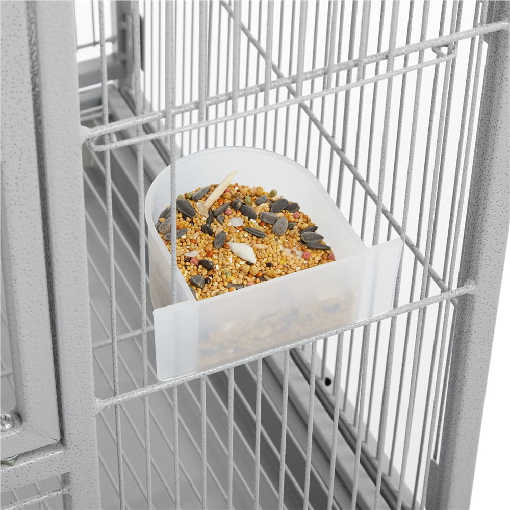 Renwick 53.5"H Large Rolling Metal Pet Cage with Detachable Stand，Light Gray