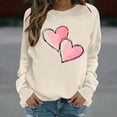 thumbnail image 5 of cocolona Womens Valentines Sweatshirts Casual Loose Crew Neck Long Sleeve Shirts Fashion Heart Print Pullover Tops Graphic Sweatshirts, 5 of 7