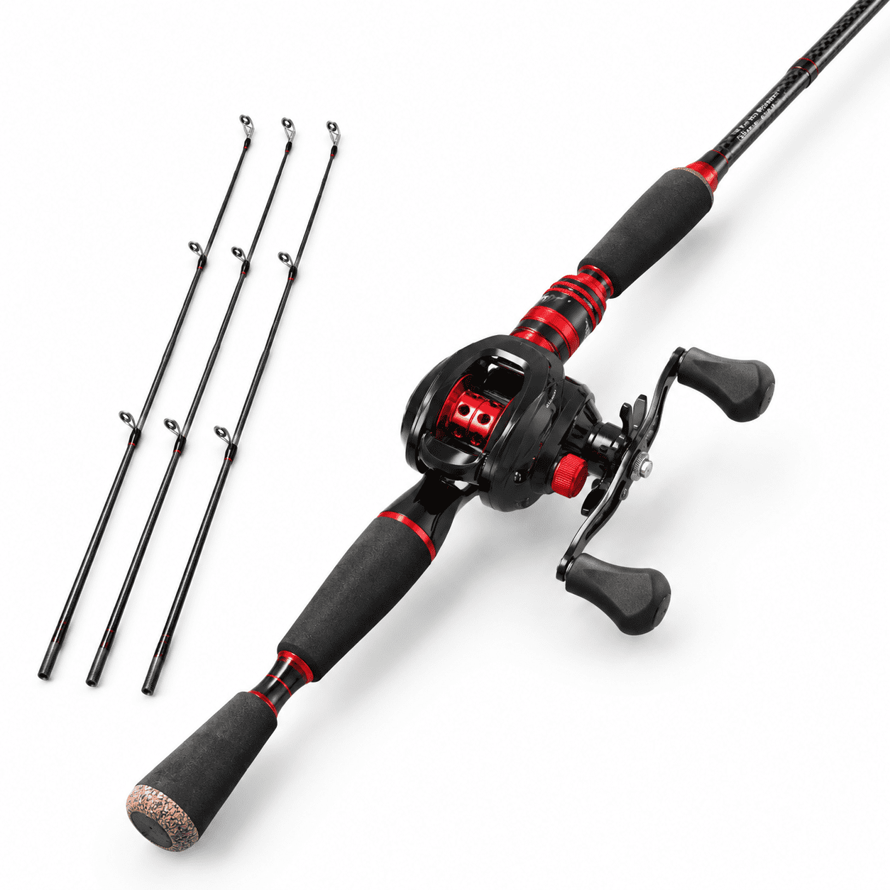 6FT Casting Right Hand Fishing Rod and Reel Combo with Replaceable Tips