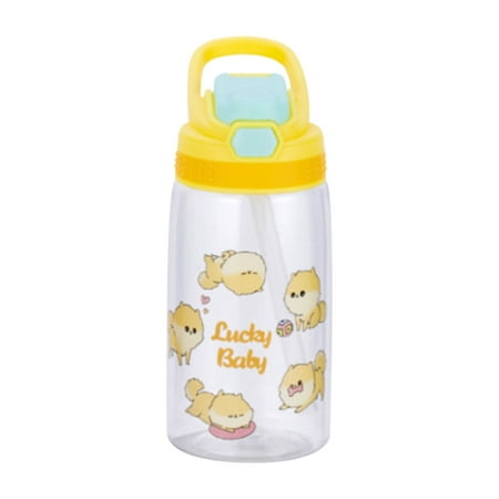 

Gyedtr Kids Water Bottle With Straw And Built In Carrying Loop Made Of Durable Plastic Leak-Proof Design For Travel.