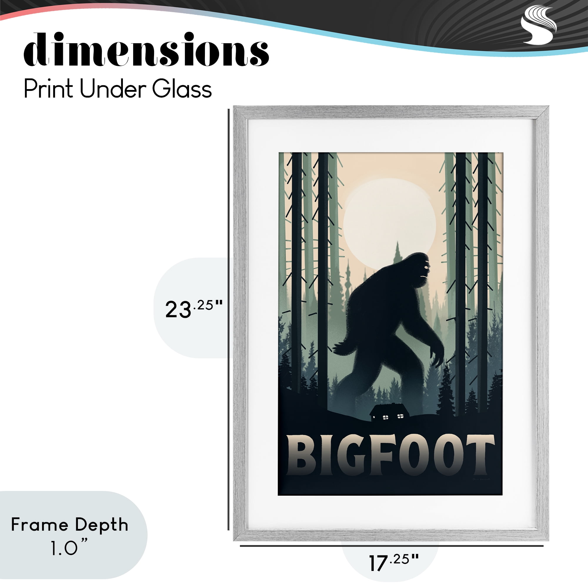 Stupell Industries Forest Creature Cabin in Woods Gray Framed Print Under Glass, design by Omar Escalante