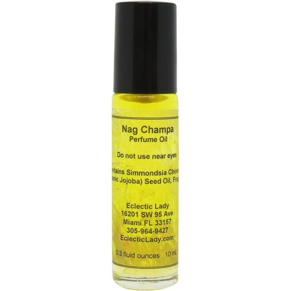 Nag Champa Perfume Oil, 0.3 Oz Portable Roll-On Fragrance