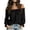 Black, variant on Womens Casual Off Shoulder Tops,Long Sleeve Ruffle Flowy Chiffon Blouses Shirts,Mint Green Women's S-XXL