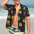 thumbnail image 5 of Lsque Sunflowers pattern Hawaiian Shirt for Men, Unisex Summer Beach Casual Short Sleeve Button Down Shirts-3X-Large, 5 of 9