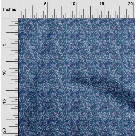 oneOone Polyester Lycra Navy Blue Fabric Batik Quilting Supplies Print Sewing Fabric By The Yard 56 Inch Wide