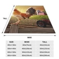 Cauagu Country Farm Morning Rooster Pattern Flannel Bed Blankets,Fleece