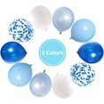 thumbnail image 2 of Globos de látex de confeti azul real, 50 piezas de 12 pulgadas, globos de fiesta azul claro, azul bebé y blanco para decoración de fiesta de boda de cumpleaños, 2 of 5