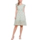 thumbnail image 1 of Vestido Casual de Mujer Inspire Chic con Mangas de Volante Florales, Cuello en V, Fruncido y Volantes, Verde Claro, Talla M, 1 of 6