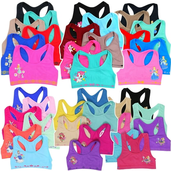 ToBeInStyle Girls' Pack of 6 Racerback Training Bra Tops