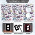 thumbnail image 3 of Yayeee Duplex Wall Plate 1-Gang 4.5"x2.7" Home Receptacle Light Switch Decorative Outlet Cover, Purple Doodle Pattern, 3 of 7
