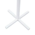 Modern White Wooden Coat Rack Stand with 8 Hooks, Freestanding Tree