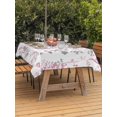 thumbnail image 3 of Outdoor Tablecloths with Umbrella Hole & Zipper, Pink Grey Botanical 54x80 Inch Tablecloth Rectangle, Spring Floral Summer Farmhouse Waterproof Table Cloth, Patio/Pool/Picnic Table Covers, 3 of 8