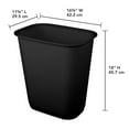 thumbnail image 3 of Sterilite Rectangular Wastebasket 9 Gallon Open Top Trash Bin, 12 Pack, Black, 3 of 4