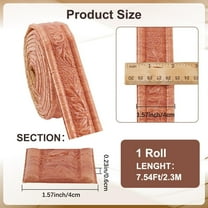 1pc PVC Foam 3D Self-Adhesive Waterproof Wallpaper Border Flower Lines Skirting Stickers Wall Trim for Living Room Home Office Hotel DIY Decoration Sandy Brown 40mm 2.3m/roll 1 roll/pc