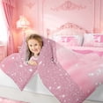 thumbnail image 4 of meiyoeat Kawaii Bowtie Alphabet J 7 Pieces Full Size Bedding Sets For Kids,3D Pink Initial Letter Print Full Size Bed in a Bag For Girls,Pink Reversible, 4 of 7