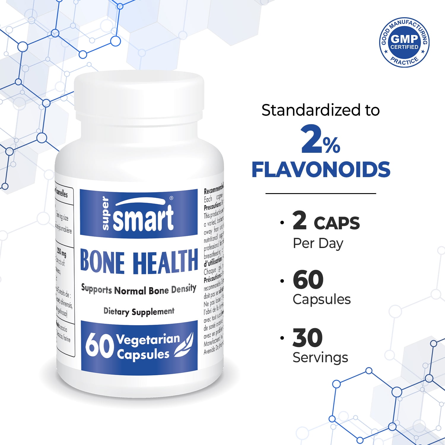 SuperSmart - Bone Health Supplement - Osteosine with Astragalus, Cuscuta, Eucommia, Rehmannia - Bone Strength | Non-GMO & Gluten Free - 60 Vegetarian Capsules