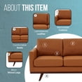 thumbnail image 2 of Leisuremod Chester Modern Faux Leather Loveseat With Birch Wood Base Living Room Sofa (Cognac Tan), 2 of 12