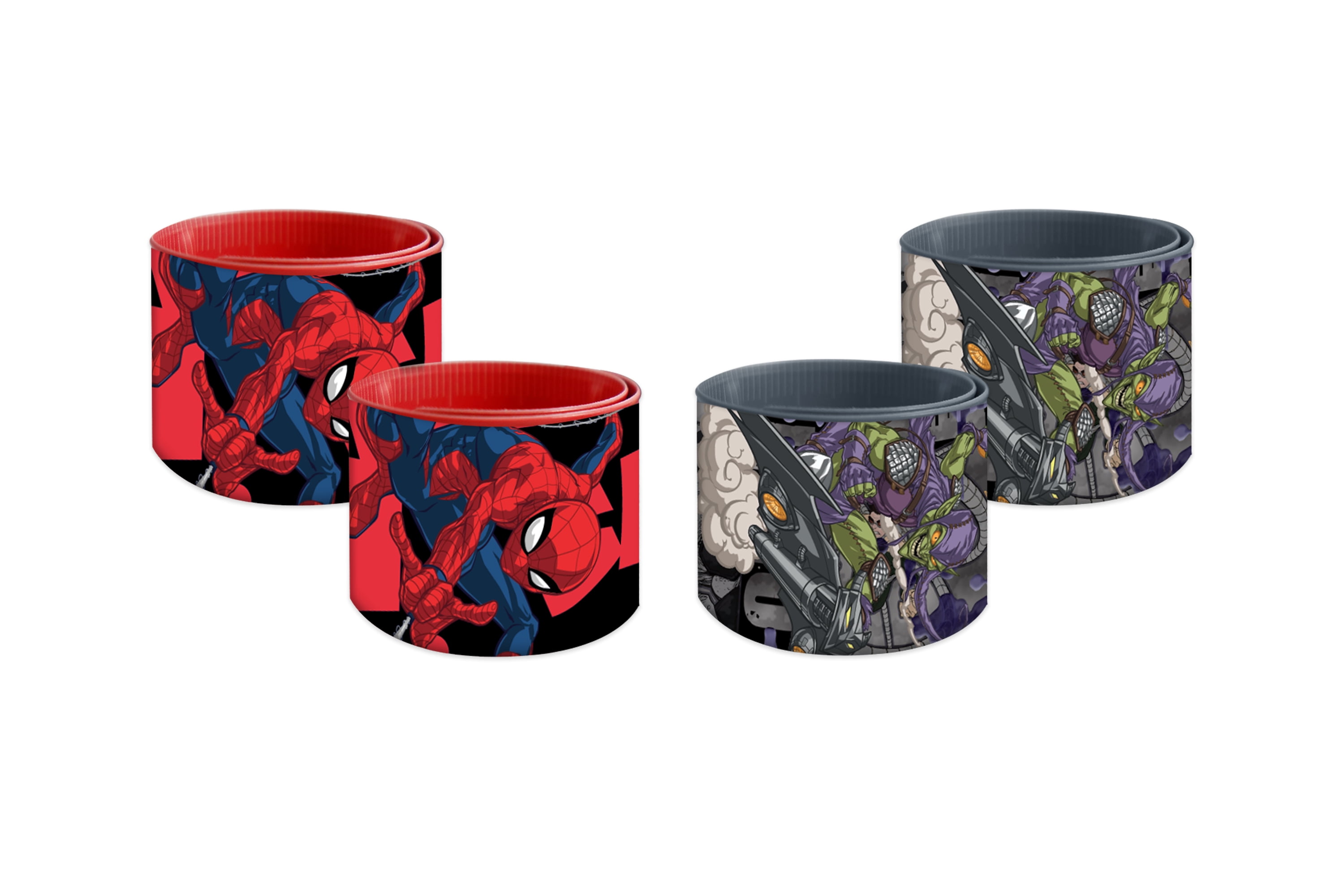 (6 pack) Marvel Spider-Man Plastic Slap Bracelet Party Favors, 4 Count