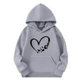 thumbnail image 2 of ATOGUTA Sweatshirt Kid Unisex Valentine's Day Shirts Funny Love Heart Kids Pollover Tops Gray, Size 3T-14, 2 of 4